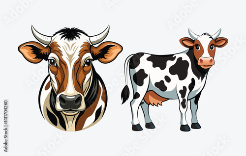 cow on white background, cow vector illustration