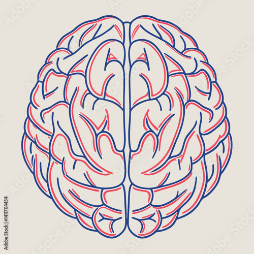 A brain modern vector illustration. 