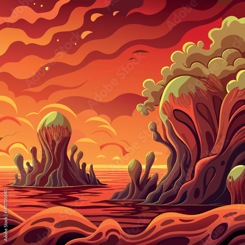 A high detailed vector close up sea on water. 