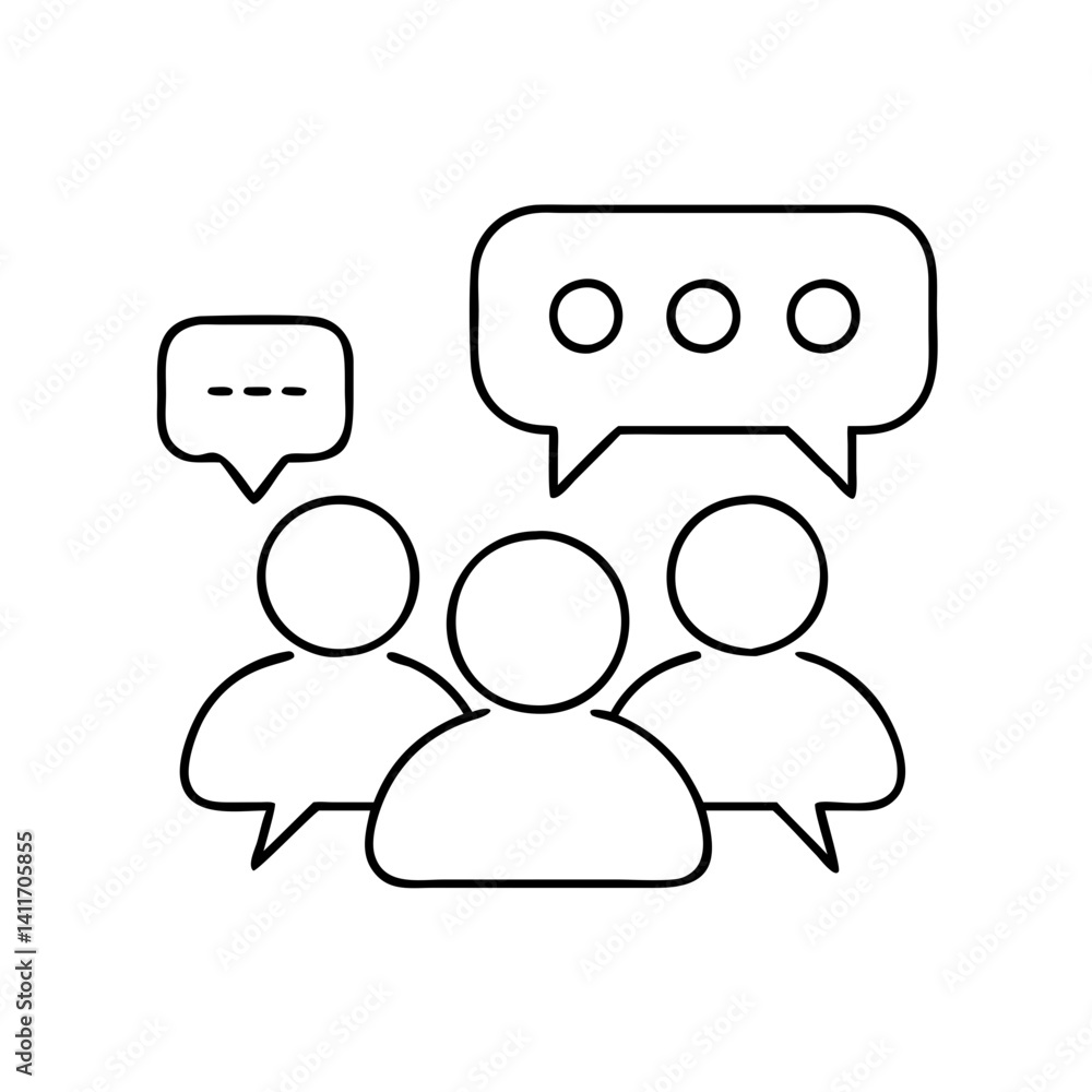 group chat icon, group chat line art - simple line art of group chat, perfect for group chat logos and icons group chat icon, group chat line art - simple line art of group chat, perfect for group chat logos and icons