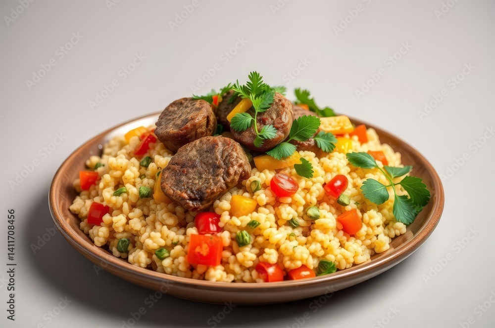 Vibrant Tunisian Couscous Plate Vibrant Tunisian Couscous Plate