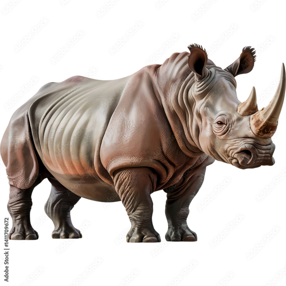Fototapeta premium Rhinoceros Walking in Open Field