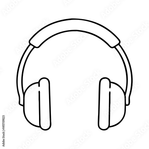 headphones icon, headphones line art - simple line art of headphones, perfect for headphones logos and icons