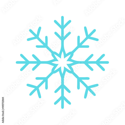 Snowflake decoration icon in a minimalist design on a white background  