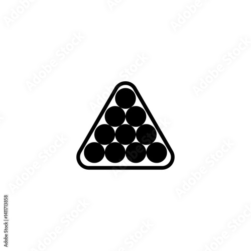 Simple vector illustration of billiard or pool balls arranged in a triangle rack