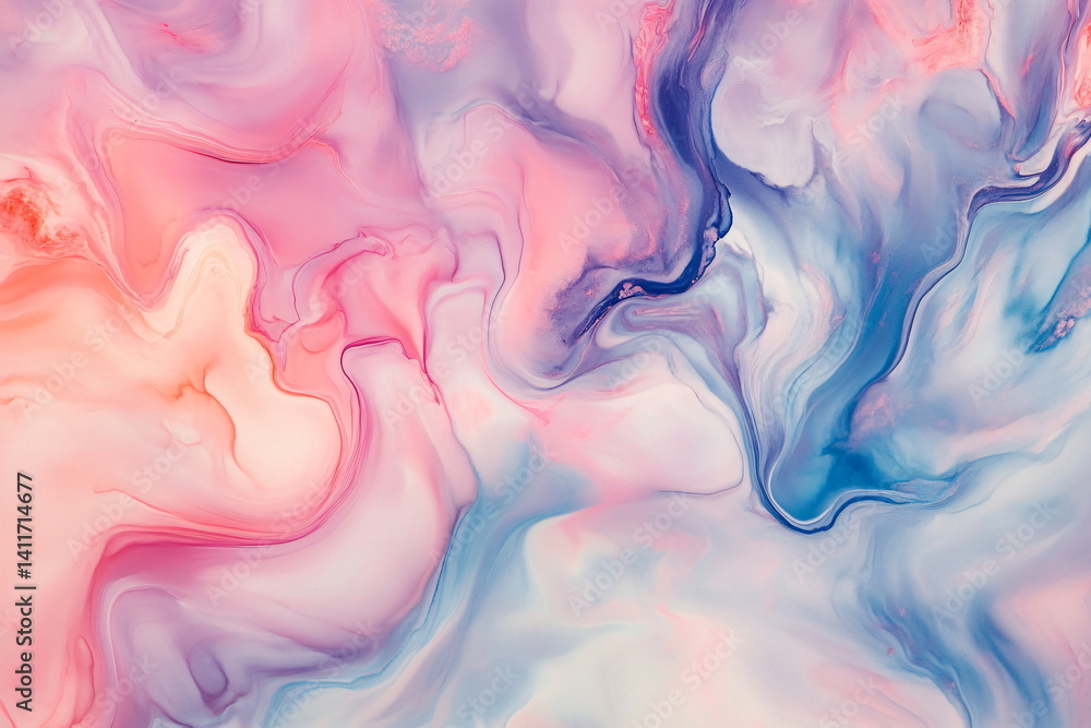 Fototapeta premium Abstract background of acrylic paint in pink, blue and white colors.