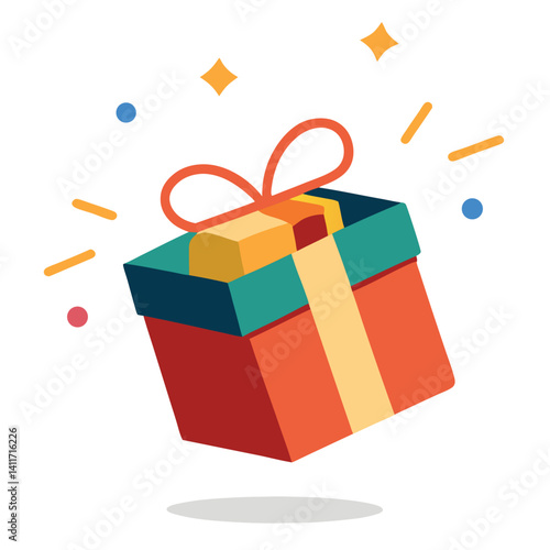 Gift box bouncing open animated strikers 