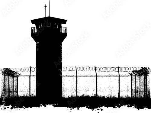 Correctional facility silhouette design, Correctional facility vector graphic