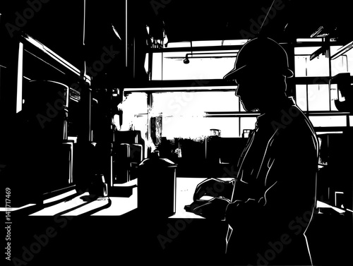 Silhouette of Foundry, Foundry vector graphic