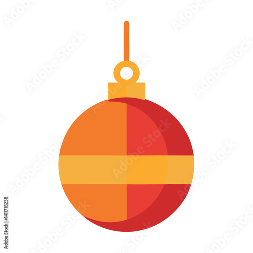 Hanging bauble ornament vector icon on white background