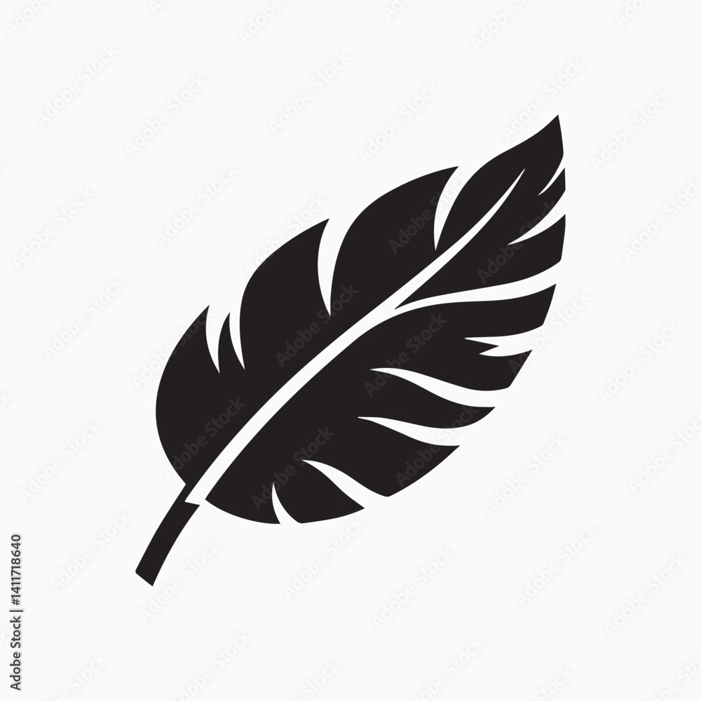 Obraz premium Banana leaf logo Black and White