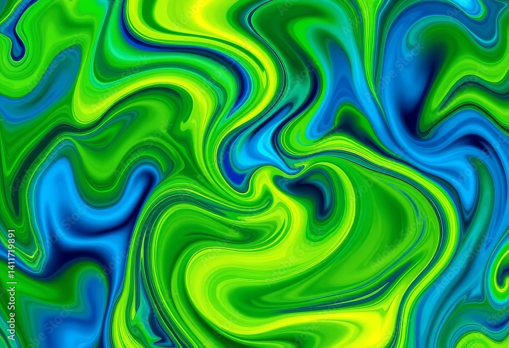 Abstract swirling green and blue shapes representing a healthy planet, climate, organic Abstract swirling green and blue shapes representing a healthy planet, climate, organic