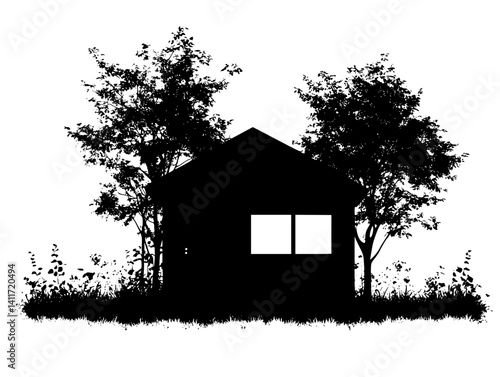 Silhouette of Accessory dwelling unit, Accessory dwelling unit vector image