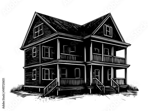 Duplex silhouette design, Duplex vector image
