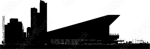 Silhouette of Convention center, Convention center vector illustration
