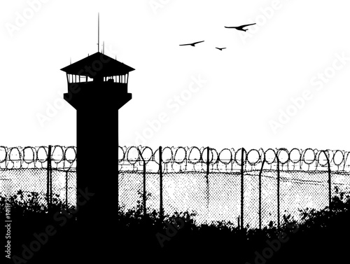 Detention center silhouette design, Detention center vector illustration