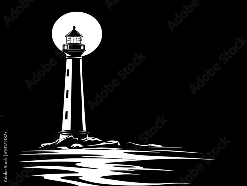 Lighthouse silhouette design, Lighthouse vector illustration