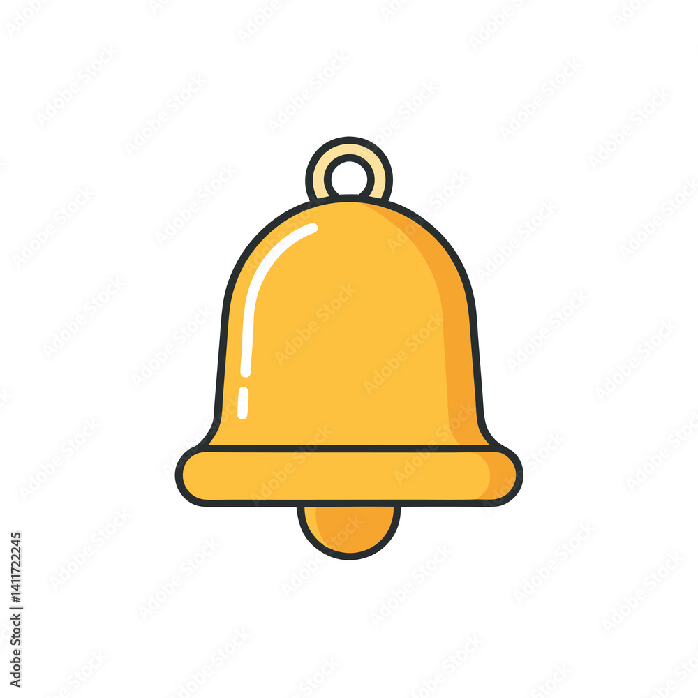Vector art of minimalist clean and simple outline bell.
