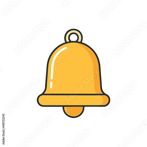 Obraz na płótnie Vector art of minimalist clean and simple outline bell. w salonie