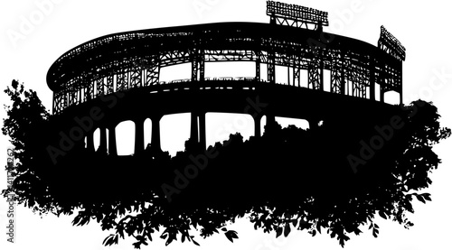 Stadium silhouette design, Stadium vector illustration