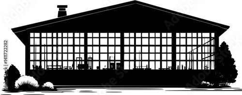 Temporary building silhouette design, Temporary building vector illustration