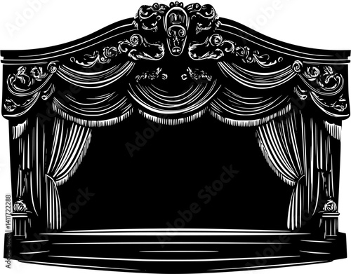 Silhouette of Theater, Theater vector illustration