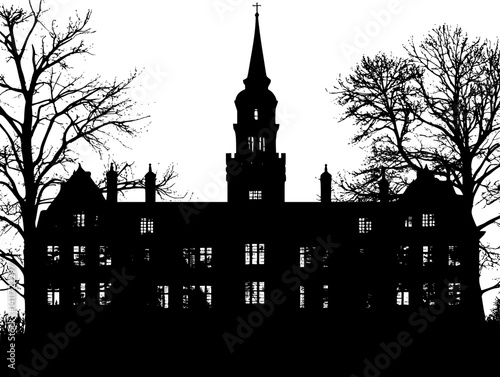 University silhouette design, University vector illustration