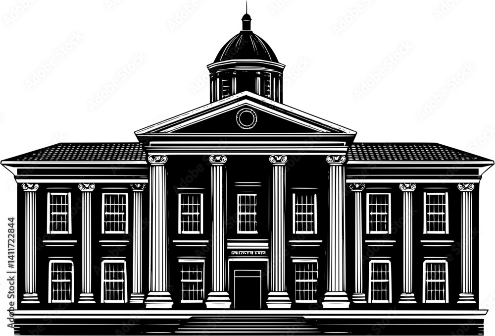 Government building silhouette design, Government building illustration art Government building silhouette design, Government building illustration art
