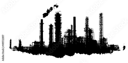 Silhouette of Factory, Factory illustration art