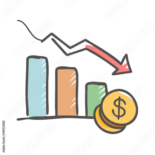 economic downturn icon, economic downturn vector illustration-simple illustration of economic downturn, perfect for economic downturn logos and icons