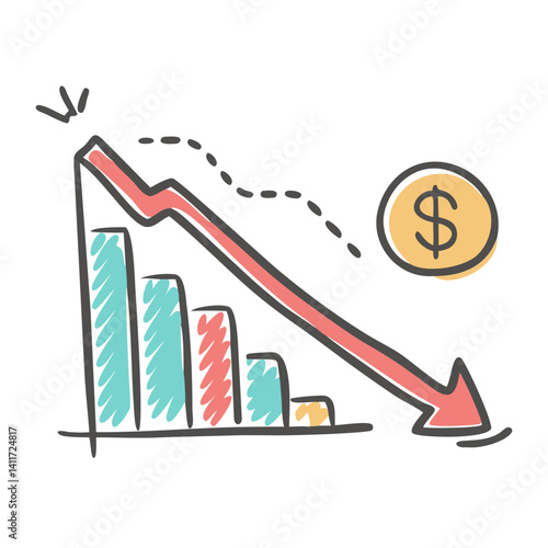 economic downturn icon, economic downturn vector illustration-simple illustration of economic downturn, perfect for economic downturn logos and icons