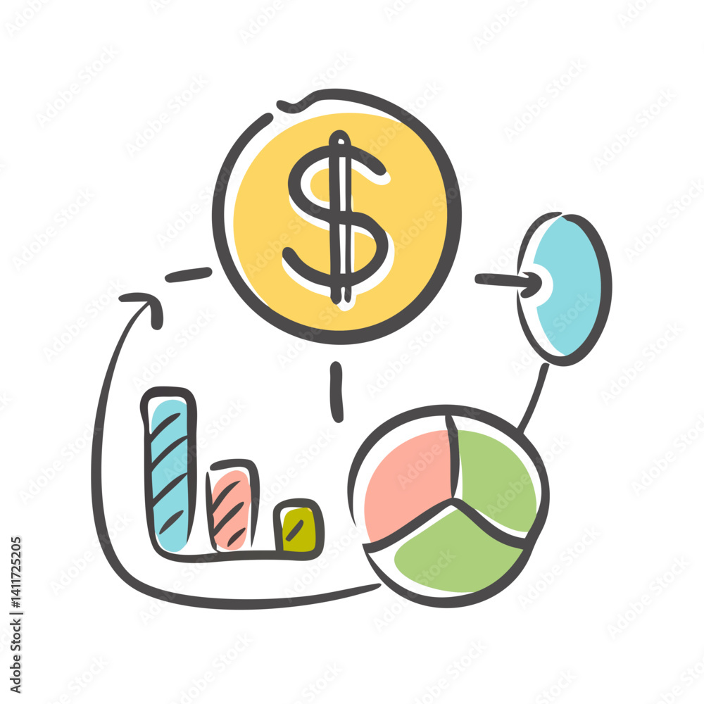 Obraz premium financial planning icon, financial planning vector illustration-simple illustration of financial planning, perfect for financial planning logos and icons