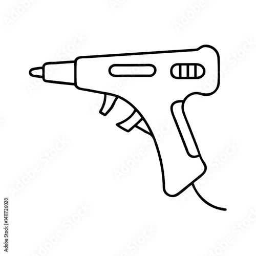 A Line Drawing of a Hot Glue Gun for Crafts and DIY Projects