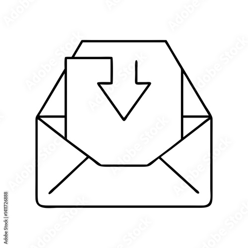 Download Email Message Attachment Inbox Receiving Mail Digital Correspondence Online Communication Internet Network Data Transfer Electronic Document