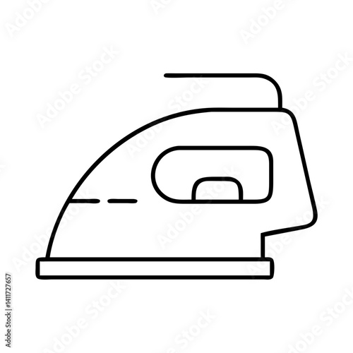 A Simple Line Drawing of a Modern Electric Iron for Clothes