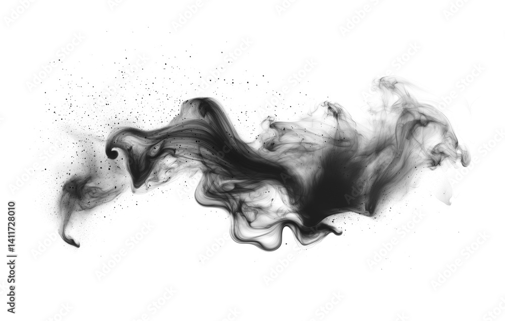 Smoke isolated on transparent background. Black soft evaporating smoke brush. Generative ai