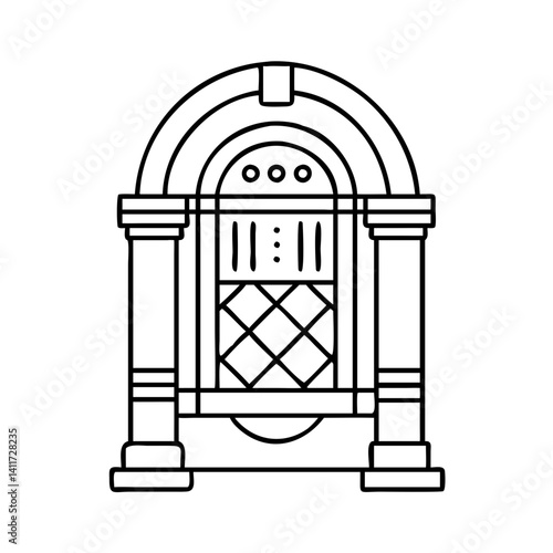 Classic Vintage Jukebox Music Machine Retro Design Illustration