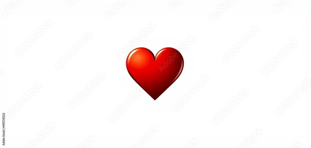 A single, stylized red heart icon, vector format, isolated on white background, valentines day, passion A single, stylized red heart icon, vector format, isolated on white background, valentines day, passion