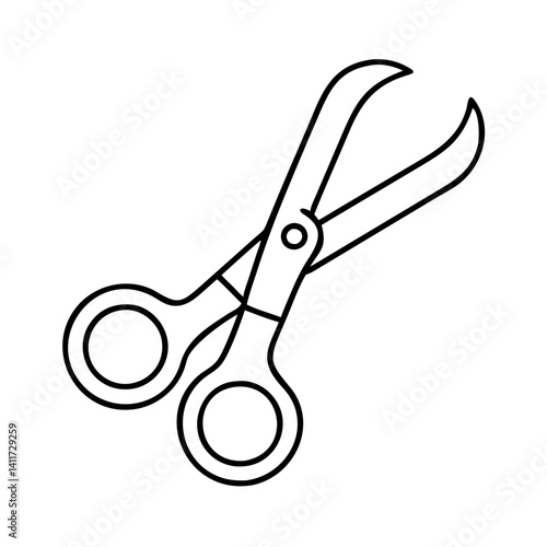 Bandage Scissors Medical Tool Line Art Illustration Graphic Design Element