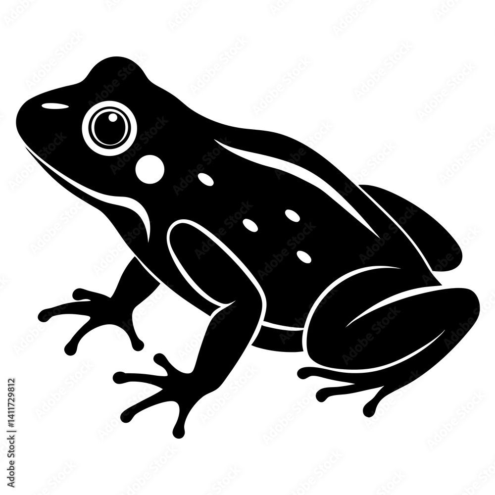 Naklejka premium AI Generated African Tree Toad Vector Silhouette Isolate White Background
