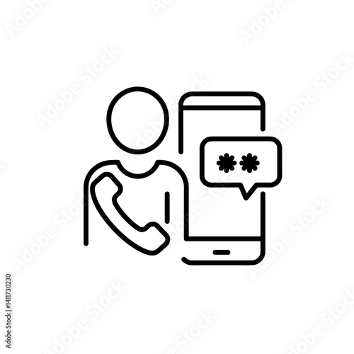 Scammer making a call with a hidden number using smartphone  