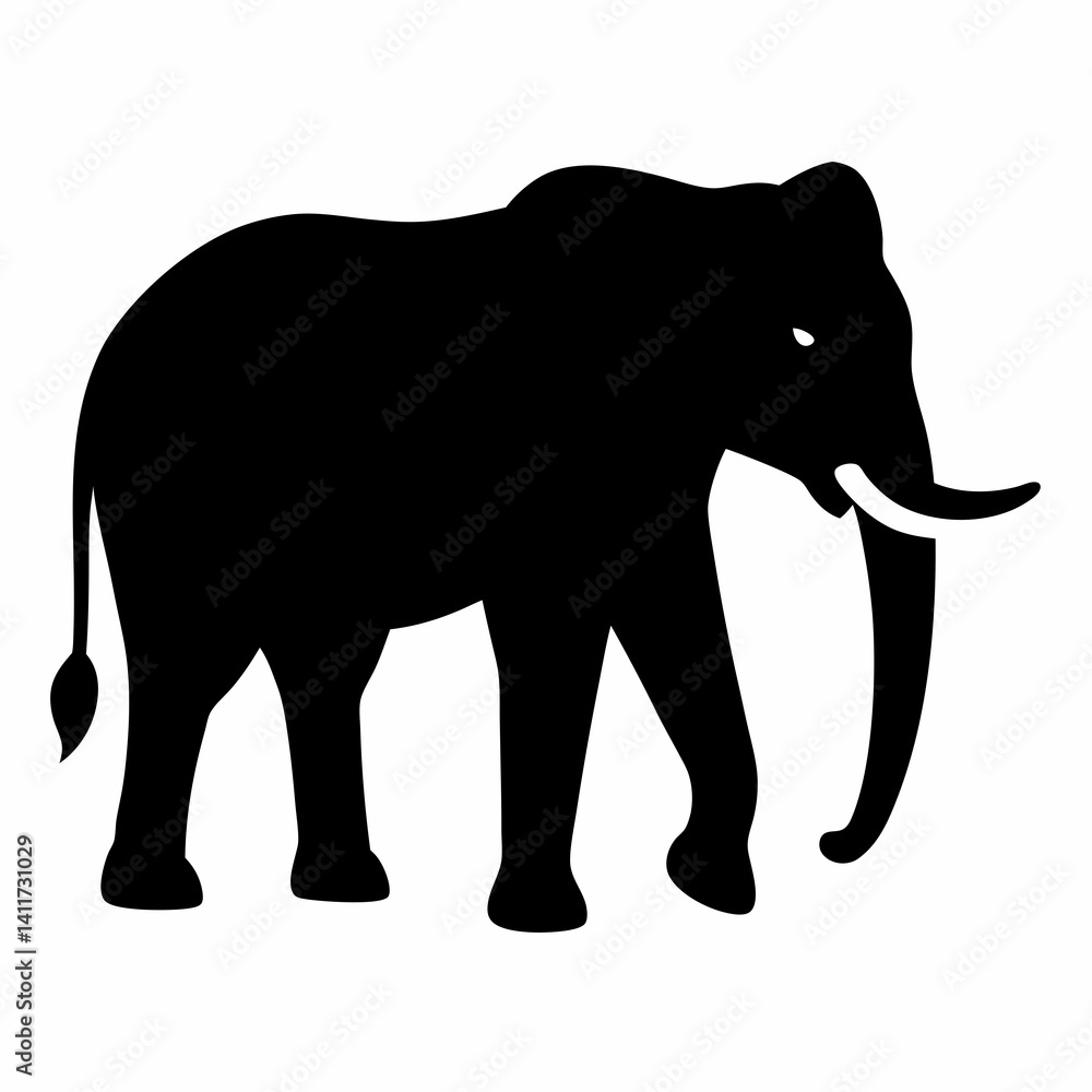 Obraz premium AI Generated African Forest Elephant Vector Silhouette Isolate White Background