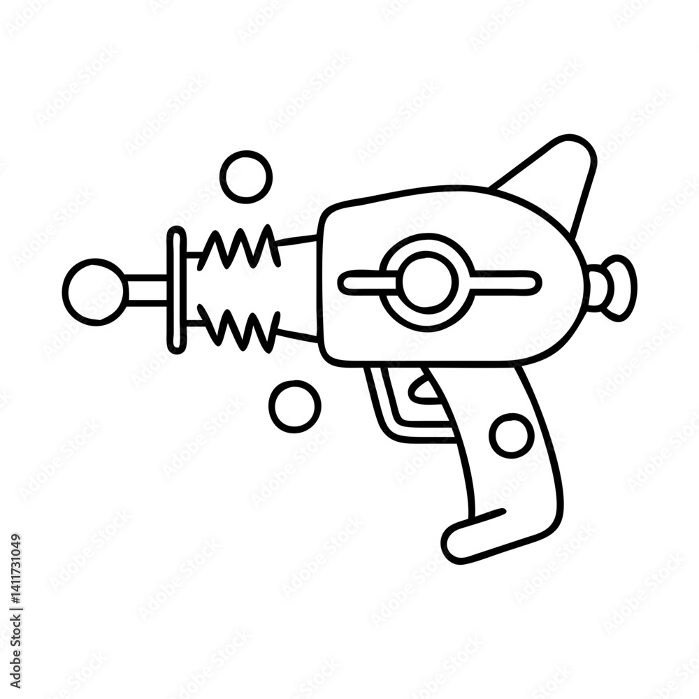 Retro Futuristic Ray Gun Toy Weapon Sci Fi Space Blaster Classic Vintage Design Illustration Retro Futuristic Ray Gun Toy Weapon Sci Fi Space Blaster Classic Vintage Design Illustration