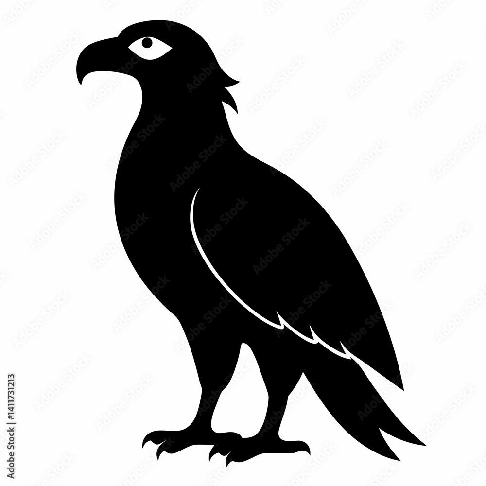Obraz premium AI Generated African Fish Eagle Vector Silhouette Isolate White Background