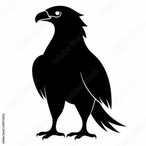 AI Generated African Fish Eagle Vector Silhouette Isolate White Background