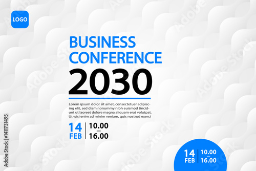 Banner to the online conference background. Web media event. Dynamic Background. Futuristic Poster for Corporate Meeting, Online Courses, Webinar, Seminar. Conference, Business Event Announcement.
