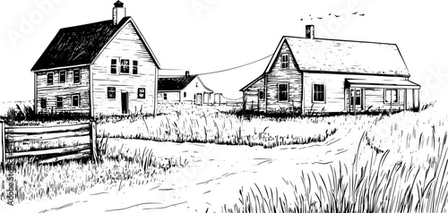 Two Cape Cod style Farmhouses designs, Cape Cod style Farmhouses vector image