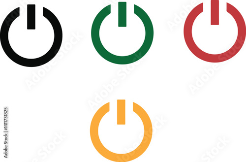Power Button Icon Minimalist Energy Control Symbol