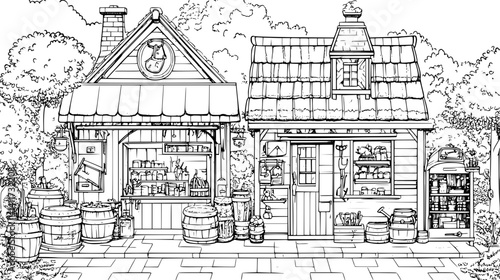 Two Farmhouse style Blacksmith shops designs, Farmhouse style Blacksmith shops vector image