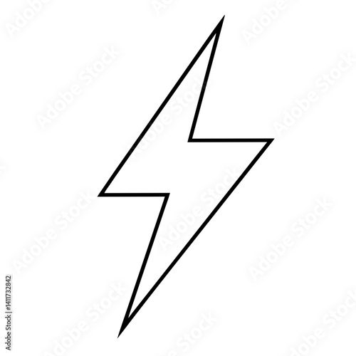 A Simple Bold Black Lightning Bolt Icon Graphic Design Element